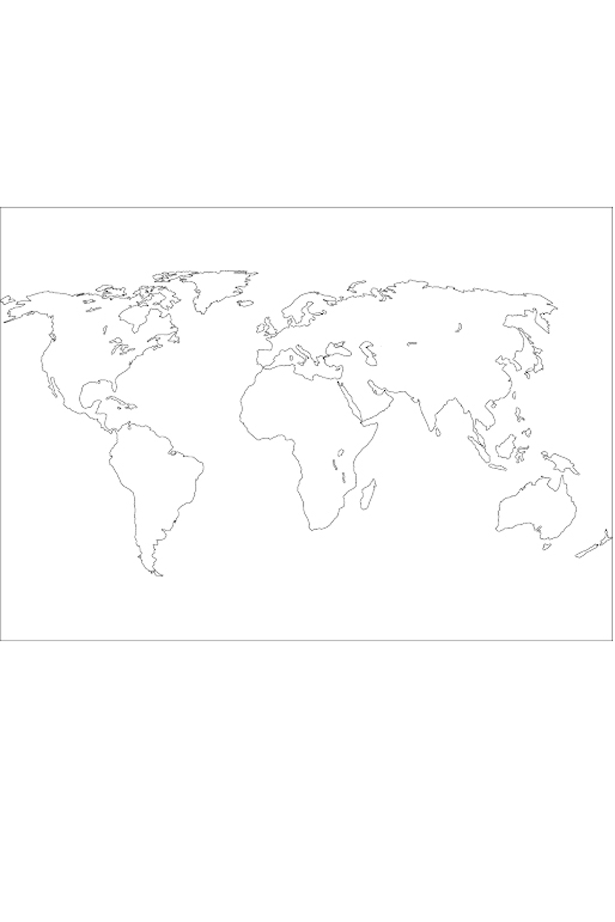 Manyetik Yapışkanlı Dilsiz Dünya Haritası Kağıt Tahta